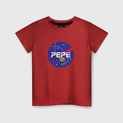 Футболка хлопковая детская Pepe Pepe space Nasa, цвет: красный