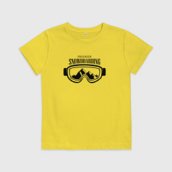 Футболка хлопковая детская FREERIDE SNOWBOARDING, цвет: желтый