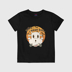 Футболка хлопковая детская Halloween Cow, цвет: черный