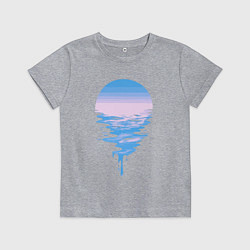 Футболка хлопковая детская Луна море, цвет: меланж