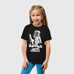 Футболка хлопковая детская Arctic Monkeys, рок, цвет: черный — фото 2