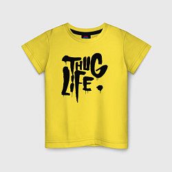 Футболка хлопковая детская Thug life Жизнь Головореза, цвет: желтый