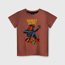 Детская футболка Обезьяна космонавт на скейте