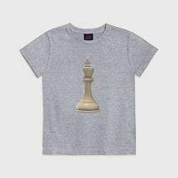 Футболка хлопковая детская Шахматная фигура Белый король, цвет: меланж