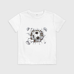 Футболка хлопковая детская Футбол внутри, цвет: белый