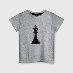Футболка хлопковая детская Шахматная фигура Чёрный король, цвет: меланж