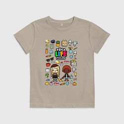 Футболка хлопковая детская TOCA LIFE WORLD ТОКА ЛАЙФ ВОРЛД TOCA BOCA, цвет: миндальный