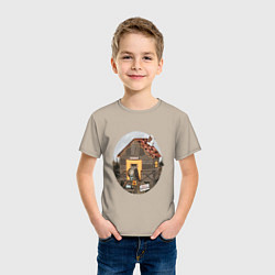 Футболка хлопковая детская Лесник, цвет: миндальный — фото 2