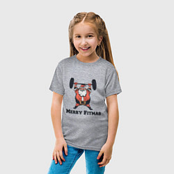 Футболка хлопковая детская Merry Fitmas, цвет: меланж — фото 2