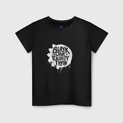Футболка хлопковая детская Blink 182, логотип, цвет: черный