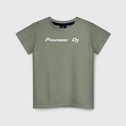 Футболка хлопковая детская Pioneer DJ - Logo White, цвет: авокадо