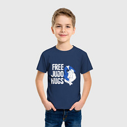 Футболка хлопковая детская Judo Hugs, цвет: тёмно-синий — фото 2