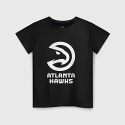 Футболка хлопковая детская Атланта Хокс, Atlanta Hawks, цвет: черный
