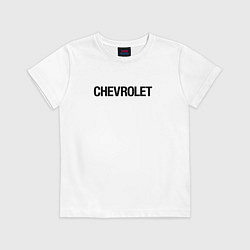 Футболка хлопковая детская Chevrolet Лого Эмблема спина, цвет: белый