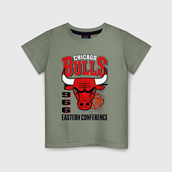 Футболка хлопковая детская Chicago Bulls NBA, цвет: авокадо