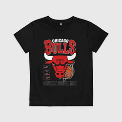 Футболка хлопковая детская Chicago Bulls NBA, цвет: черный