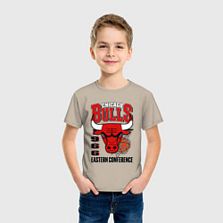Футболка хлопковая детская Chicago Bulls NBA, цвет: миндальный — фото 2