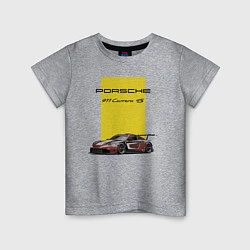 Футболка хлопковая детская Porsche Carrera 4S Motorsport, цвет: меланж