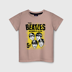 Футболка хлопковая детская The Beatles bubble gum, цвет: пыльно-розовый