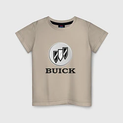Футболка хлопковая детская Gray gradient Logo Buick, цвет: миндальный