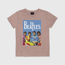Футболка хлопковая детская The Beatles - world legend!, цвет: пыльно-розовый