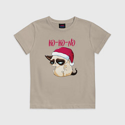 Футболка хлопковая детская Ugly cat Ho-Ho-No, цвет: миндальный