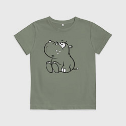 Футболка хлопковая детская Бегемотик детский cotton theme, цвет: авокадо