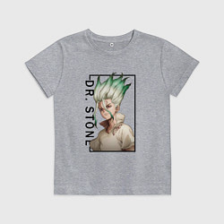 Футболка хлопковая детская Доктор Стоун Сенку Ишигами, цвет: меланж