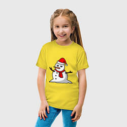 Футболка хлопковая детская Двухсторонний снеговик, цвет: желтый — фото 2