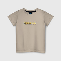 Футболка хлопковая детская Авто NISSAN золотой, цвет: миндальный