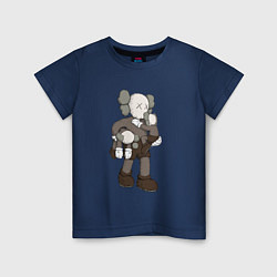 Футболка хлопковая детская KAWS, цвет: тёмно-синий