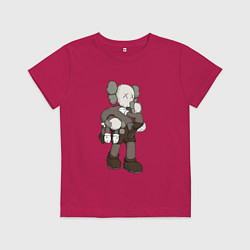 Футболка хлопковая детская KAWS, цвет: маджента