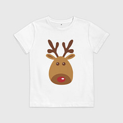Футболка хлопковая детская Олень 2022, цвет: белый