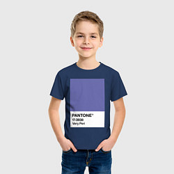 Футболка хлопковая детская Цвет Pantone 2022 года - Very Peri, цвет: тёмно-синий — фото 2