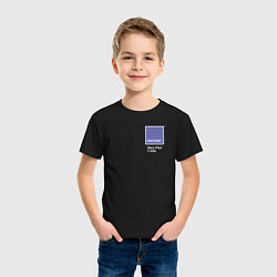 Футболка хлопковая детская PANTONE 17-3938 Very Peri, цвет: черный — фото 2