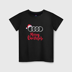 Футболка хлопковая детская AUDI MERRY CHRISTMAS, цвет: черный