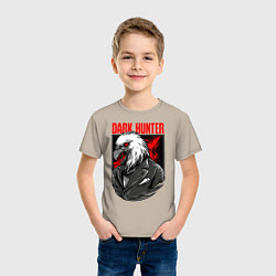 Футболка хлопковая детская Птица охотник, цвет: миндальный — фото 2