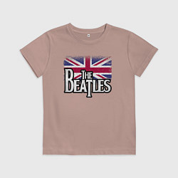 Футболка хлопковая детская The Beatles Great Britain Битлз, цвет: пыльно-розовый