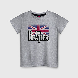 Футболка хлопковая детская The Beatles Great Britain Битлз, цвет: меланж