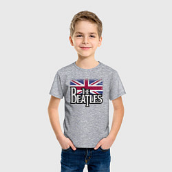 Футболка хлопковая детская The Beatles Great Britain Битлз, цвет: меланж — фото 2