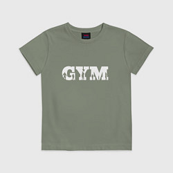 Футболка хлопковая детская GYM- образ жизни, цвет: авокадо