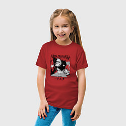 Футболка хлопковая детская Черный клевер Black clover, Аста Asta, цвет: красный — фото 2