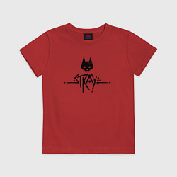 Футболка хлопковая детская Stray: Black Logo, цвет: красный
