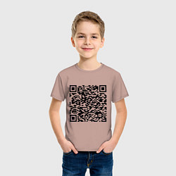 Футболка хлопковая детская QR-код Скала Джонсон, цвет: пыльно-розовый — фото 2