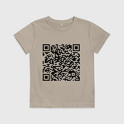 Футболка хлопковая детская QR-код Скала Джонсон, цвет: миндальный