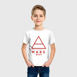 Футболка хлопковая детская 30 Seconds to Mars рок, цвет: белый — фото 2