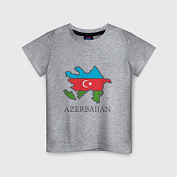 Футболка хлопковая детская Map Azerbaijan, цвет: меланж