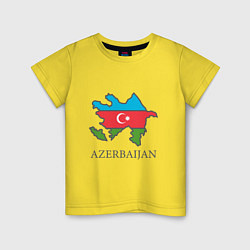 Футболка хлопковая детская Map Azerbaijan, цвет: желтый