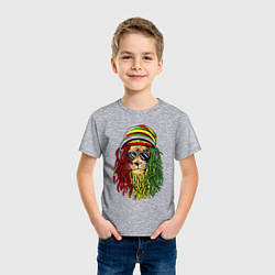 Футболка хлопковая детская Rasta lioN, цвет: меланж — фото 2