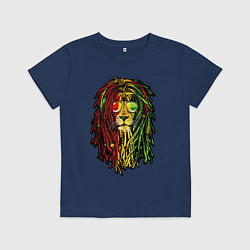 Футболка хлопковая детская Jam lioN, цвет: тёмно-синий